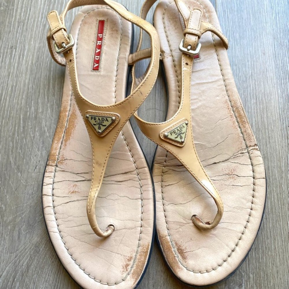 Patent Leather Logo Sandals